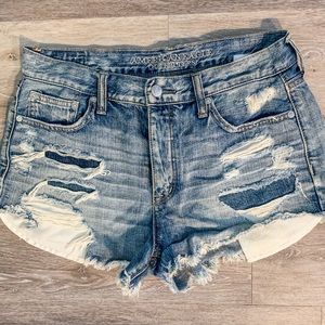 American Eagle high-rise festival jean shorts
